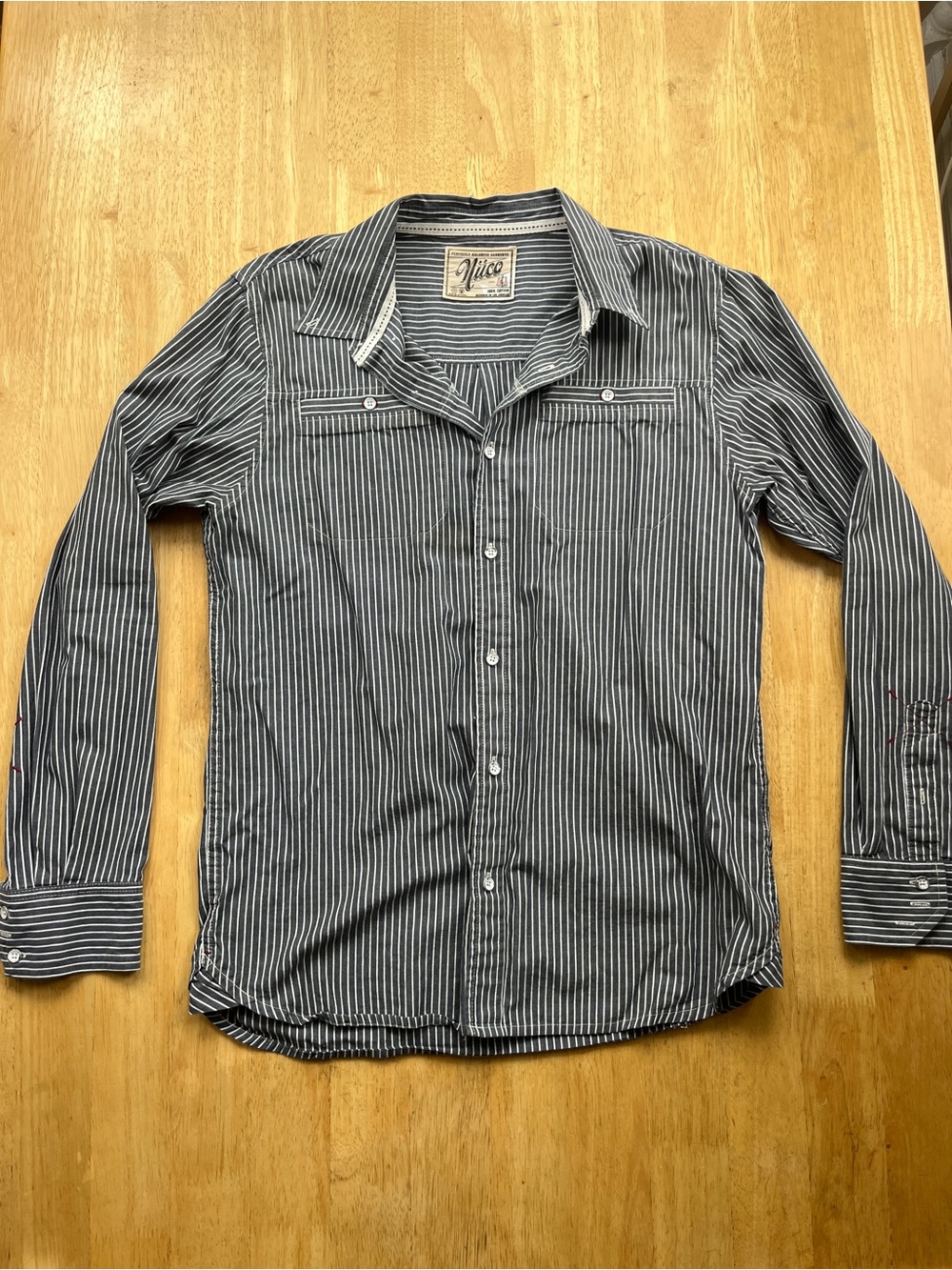 Nico Slim Fit Black & White Striped Button-Down Shirt